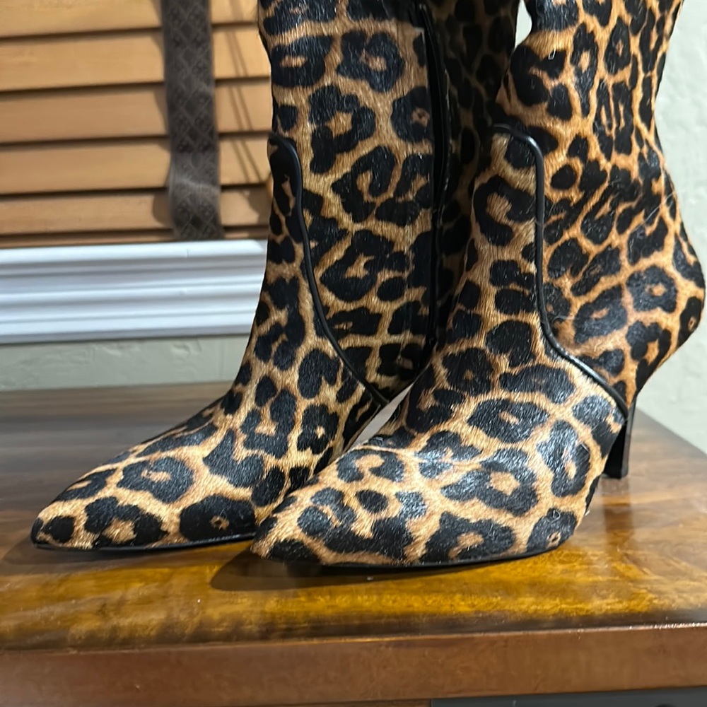 Michael Kors cheetah print leather knee high boots!
